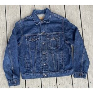 Y2K GAP Blue Jeans 2000 Release Dark Indigo 100% Cotton Denim Trucker Jacket S